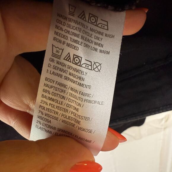 QVC Denim & Co. Perfect Flex Black/Grey Moto Jacket Womens 2X Black NWOT - Picture 5 of 9